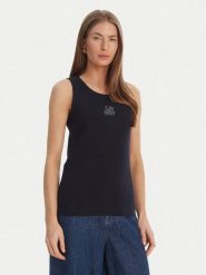 Luisa Spagnoli Top Bordo 543281 Granatowy Slim Fit. Niebieskie topy Luisa Spagnoli, l, bez wzorów, z bawełny, bez kołnierzyka, bez ramiączek. Za 417.99 zł.