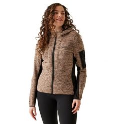 Damska Bluza Polarowa Kemilia. Brązowe bluzy z kapturem Regatta, na zimę, xl, bez wzorów, z dzianiny, z kapturem, trekkingowe. Za 98.99 zł.
