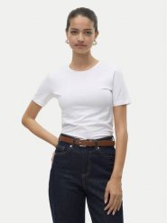 Vero Moda T-Shirt Lulu 10323755 Biały Regular Fit. Białe t-shirty Vero Moda, s, bez wzorów, z bawełny, bez kołnierzyka, bez ramiączek. Za 59.99 zł.