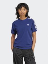 Adidas T-Shirt 3-Stripes IR8053 Granatowy Regular Fit. Niebieskie t-shirty adidas, s, bez wzorów, z bawełny, bez kołnierzyka, bez ramiączek. Za 99.99 zł.