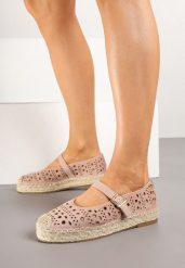 Różowe Ażurowe Espadryle na Płaskiej Podeszwie z Plecionką Aravithra. Czerwone espadryle Born2be, w ażurowe wzory, z jeansu, eleganckie, bez obcasa, na płaskiej podeszwie. W wyprzedaży za 72.24 zł.