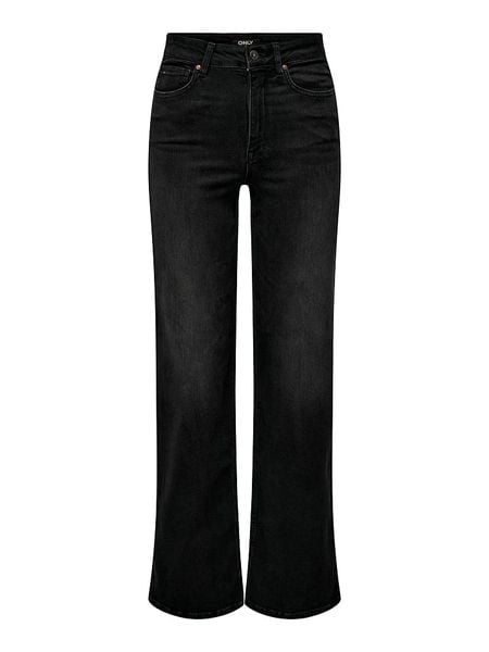 ONLY Dżinsy "Madison" - Flared fit - w kolorze czarnym rozmiar: L/L30. Czarne jeansy ONLY, l, z aplikacjami, ze skóry, klasyczne, z podwyższonym stanem. Za 175.95 zł.