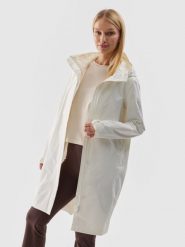 4F Parka miejska membrana 8000 damska - biała L. Białe płaszcze 4f, l, bez wzorów, z syntetyku, sportowe, bez kaptura. W wyprzedaży za 249.99 zł.