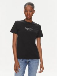 Calvin Klein Jeans T-Shirt Institutional J20J223222 Czarny Regular Fit. Czarne t-shirty Calvin Klein Jeans, xs, bez wzorów, z bawełny, bez kołnierzyka, bez ramiączek. Za 99.99 zł.