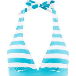 Biustonosz bikini z ramiączkami wiązanymi na szyi bonprix turkusowo-biały. Bikini marki 4f. Za 16.99 zł.