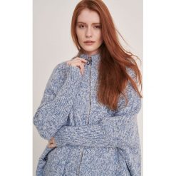 Kardigan Damski Panga 2 BS Jeans Melange. Swetry blue shadow, uniwersalny, bez wzorów, z jeansu, bez ramiączek. Za 299.90 zł.