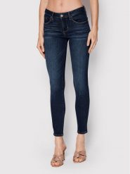 Guess Jeansy Annette W2YA99 D4Q03 Granatowy Skinny Fit. Niebieskie jeansy Guess, z aplikacjami, z jeansu. Za 319.99 zł.
