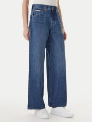 Calvin Klein Jeans Jeansy LV047F727G Granatowy Wide Leg. Niebieskie jeansy Calvin Klein Jeans, bez wzorów, z bawełny. Za 409.99 zł.