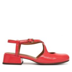 Czółenka Fly London. Czerwone czółenka Fly London, bez wzorów, bez obcasa, bez zapięcia. Za 716.99 zł.