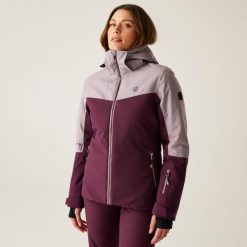 Kurtka narciarska damska Dare 2b DWP619 Iced Jacket. Brązowe kurtki narciarskie Dare 2b, na zimę, m, bez wzorów, z włókna, bez kaptura, narciarskie. Za 999.99 zł.
