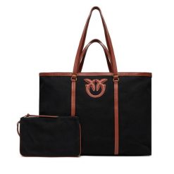 Torebka PINKO. Czarne shopper bag Pinko, bez wzorów, bez dodatków. Za 1,059.00 zł.