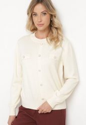 Jasnobeżowy Sweter z Wiskozą Perełkami i Ściągaczami Evadneia. Brązowe swetry Born2be, na zimę, bez wzorów, z wiskozy, bez ramiączek. W wyprzedaży za 67.99 zł.