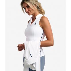 Koszulka Damska Elegance Tennis/Padel/Golf. Białe swetry NORDICDOTS, s, bez wzorów, z elastanu, bez ramiączek. Za 235.00 zł.