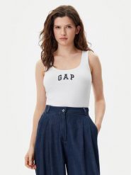 Gap Top 585421-01 Biały Slim Fit. Białe topy GAP, xl, bez wzorów, z syntetyku, bez kołnierzyka, bez ramiączek. Za 69.99 zł.