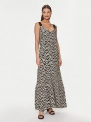 Gaudi Sukienka letnia 411BD15022 Czarny Relaxed Fit. Czarne sukienki Gaudi, bez wzorów, z wiskozy, bez kołnierzyka, bez ramiączek. Za 639.99 zł.