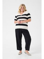 KAFFE curve Sweter w kolorze kremowo-czarnym rozmiar: M. Brązowe swetry KAFFE curve, m, bez wzorów, bez ramiączek. Za 86.99 zł.