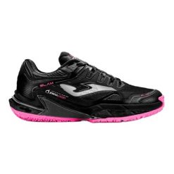 Buty do tenisa Joma Slam Lady 2401 TSLALW2401OM czarne. Czarne buty treningowe bez wzorów, z gumy, bez zapięcia, na fitness i siłownię. Za 501.51 zł.