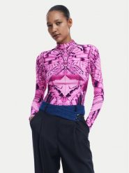 Desigual Bluzka Bfly 24WWTK97 Różowy Slim Fit. Czerwone bluzki Desigual, l, bez wzorów, z wiskozy, bez kołnierzyka, bez ramiączek. Za 189.99 zł.