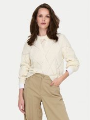 ONLY Sweter Geena 15339575 Écru Relaxed Fit. Swetry ONLY, s, bez wzorów, z syntetyku, bez ramiączek. Za 129.99 zł.
