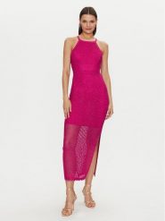 Guess Sukienka letnia W4YK50 Z37G0 Różowy Regular Fit. Czerwone sukienki Guess, l, z aplikacjami, z syntetyku, bez kołnierzyka, bez ramiączek. Za 859.99 zł.