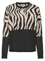 ONLY Sweter "Jade" w kolorze beżowo-czarnym rozmiar: M. Brązowe swetry ONLY, m, bez wzorów, bez ramiączek. Za 92.64 zł.