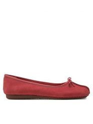 Clarks Baleriny Freckle Ice 26176285 Różowy. Czerwone baleriny Clarks, bez wzorów, z nubiku, bez obcasa, bez zapięcia. Za 299.99 zł.