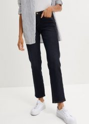 Dżinsy Straight Slim, Mid Waist, ze stretchem. Niebieskie jeansy bonprix, bez wzorów, z jeansu. Za 109.99 zł.