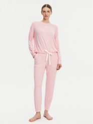 DKNY Piżama YI90044 Różowy Regular Fit. Czerwone piżamy DKNY, xl, bez wzorów, z wiskozy, bez kołnierzyka, bez ramiączek. Za 269.99 zł.