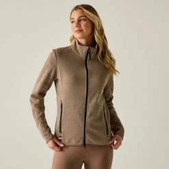 Damska bluza polarowa Elzie z zamkiem błyskawicznym. Brązowe bluzy bez kaptura Regatta, bez wzorów, z dzianiny, bez kaptura, trekkingowe. Za 299.99 zł.