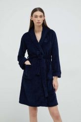 Lauren Ralph Lauren szlafrok kolor granatowy. Niebieskie szlafroki damskie Lauren Ralph Lauren, l, bez wzorów, z materiału, bez ramiączek. Za 419.99 zł.