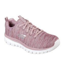 Buty do chodzenia damskie Skechers Twisted Fortune. Brązowe buty treningowe Skechers, bez wzorów, z materiału, bez zapięcia, na fitness i siłownię. Za 245.00 zł.