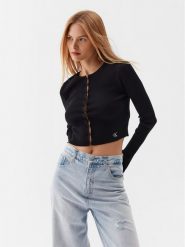 Calvin Klein Jeans Kardigan J20J221349 Czarny Slim Fit. Czarne swetry Calvin Klein Jeans, l, bez wzorów, z jeansu, bez ramiączek. Za 569.99 zł.