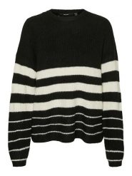 Vero Moda Sweter w kolorze czarno-białym rozmiar: L. Czarne swetry Vero Moda, l, bez wzorów, ze splotem, bez ramiączek. Za 79.03 zł.