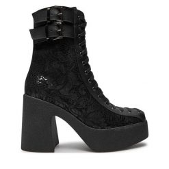 Botki Altercore. Czarne botki Altercore, bez wzorów, bez obcasa, na słupku, bez zapięcia. Za 399.99 zł.