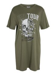 Noisy may Sukienka w kolorze khaki rozmiar: XS. Brązowe sukienki Noisy May, na co dzień, xs, bez wzorów, z bawełny, bez kołnierzyka, bez ramiączek, mini, proste. Za 28.17 zł.