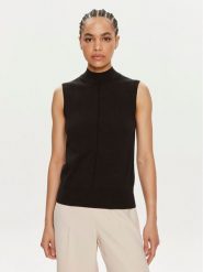 Calvin Klein Golf K20K207568 Czarny Slim Fit. Czarne swetry Calvin Klein, m, bez wzorów, z bawełny, bez ramiączek. Za 269.99 zł.
