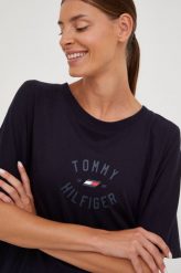 Tommy Hilfiger t-shirt bawełniany kolor granatowy. Niebieskie t-shirty Tommy Hilfiger, l, bez wzorów, z bawełny, bez kołnierzyka, bez ramiączek. W wyprzedaży za 124.99 zł.