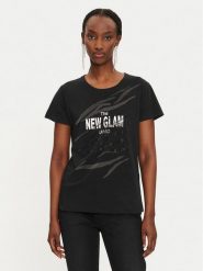 Liu Jo T-Shirt TF4205 JS923 Czarny Regular Fit. Czarne t-shirty Liu Jo, m, bez wzorów, z bawełny, bez kołnierzyka, bez ramiączek. Za 179.99 zł.