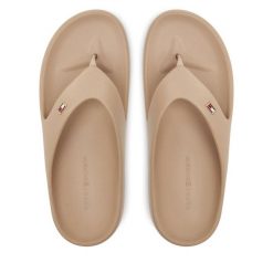 Japonki Tommy Hilfiger. Brązowe japonki Tommy Hilfiger, bez wzorów. Za 149.99 zł.