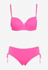 Fuksjowe Bikini Dwuczęściowe Usztywniany Biustonosz na Cienkich Ramiączkach Majtki Figi Ściągane Troczkiem Joans. Czerwone bikini Born2be, bez wzorów, klasyczne. W wyprzedaży za 63.74 zł.