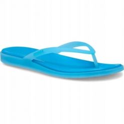 Japonki Dla Dorosłych Crocs Miami Frosted Flip. Niebieskie japonki Crocs, bez wzorów, z materiału. Za 159.99 zł.