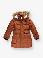 Steve Madden Parka w kolorze jasnobrązowym rozmiar: 140-152. Brązowe płaszcze Steve Madden, bez wzorów, bez kaptura. Za 185.32 zł.