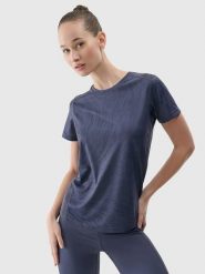 4F Koszulka sportowa w kolorze granatowym rozmiar: L. Niebieskie t-shirty sportowe 4f, l, bez wzorów, z materiału, bez ramiączek, outdoorowe. Za 74.99 zł.