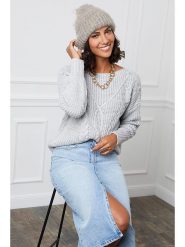 L'armoire de Suzette Sweter w kolorze szarym rozmiar: 34/36. Szare swetry L'armoire de Suzette, l, bez wzorów, ze splotem, klasyczne, bez ramiączek. Za 118.28 zł.