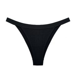 Figi z wycięciem na biodrach eleganckie i wygodne Claude. Niebieskie figi Intica, bez wzorów, z materiału. Za 69.00 zł.