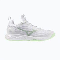 Buty do siatkówki damskie Mizuno Wave Luminous Elite. Białe buty treningowe Mizuno, bez wzorów, z materiału, bez zapięcia, do siatkówki, mizuno wave. Za 549.99 zł.