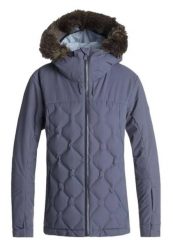 Kurtka narciarska damska Roxy Quilted membrana 20K. Niebieskie kurtki narciarskie Roxy, na zimę, s, bez wzorów, z futra, z kapturem, narciarskie, primaloft. Za 642.49 zł.