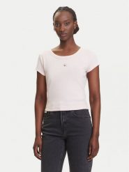 Calvin Klein Jeans T-Shirt LV047C200G Różowy Slim Fit. Czerwone t-shirty Calvin Klein Jeans, xl, bez wzorów, z bawełny, bez kołnierzyka, bez ramiączek. Za 179.99 zł.
