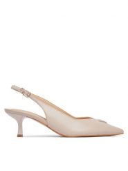 Guess Sandały FLT2CK LEA05 Beżowy jasny. Brązowe sandały Guess, z aplikacjami, ze skóry, bez obcasa, na szpilce, bez zapięcia. Za 584.99 zł.
