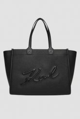 KARL LAGERFELD Czarna shopperka Skuare Tote. Czarne shopper bag KARL LAGERFELD, bez wzorów, biznesowe, bez dodatków. W wyprzedaży za 665.99 zł.